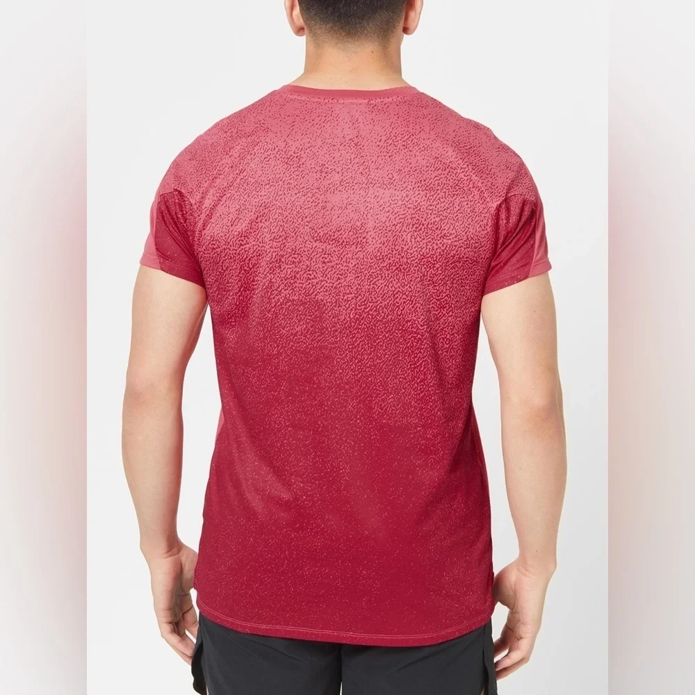 Nike NikeCourt Dri-FIT Tennis Shirt Mens Small Pink Burgundy Slim Fit CV2521-615